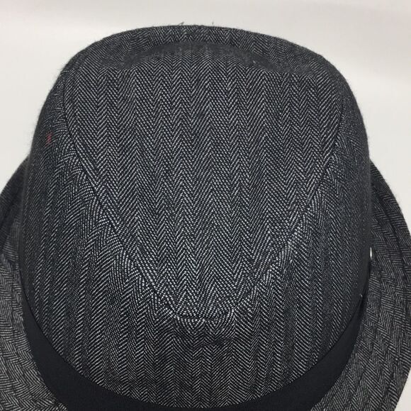 All American Stetson fedora hat black and gray chevron polyester Sz Small/Medium - Picture 5 of 16